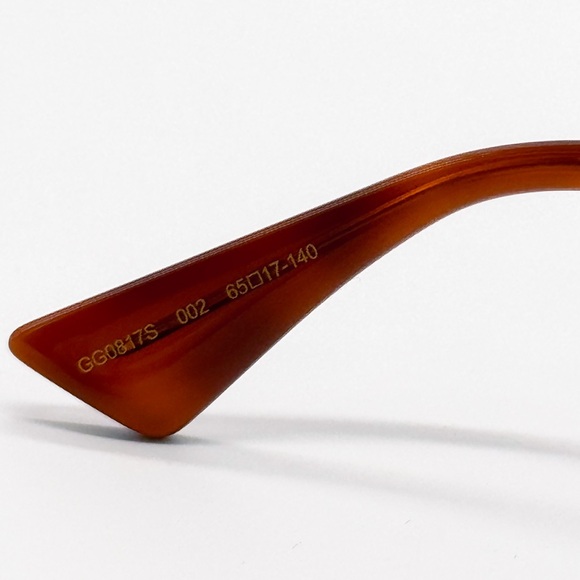 NEW GUCCI GG0817S 002 GEOMETRIC GOLD BROWN WOMEN SUNGLASSES GUCCI - Picture 11 of 14